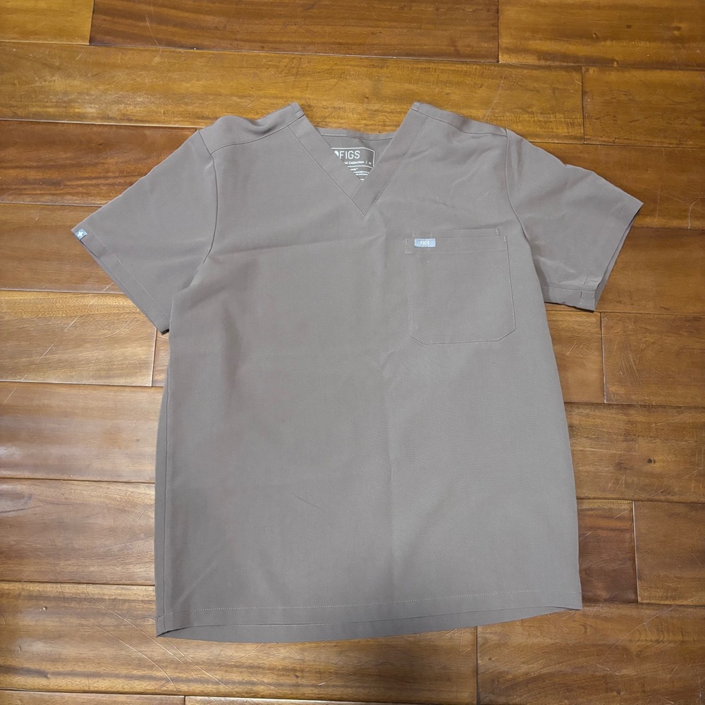 FIGS‎ Leon V-Neck Scrub Top Brownish Gray FM1500 Technical Collection M